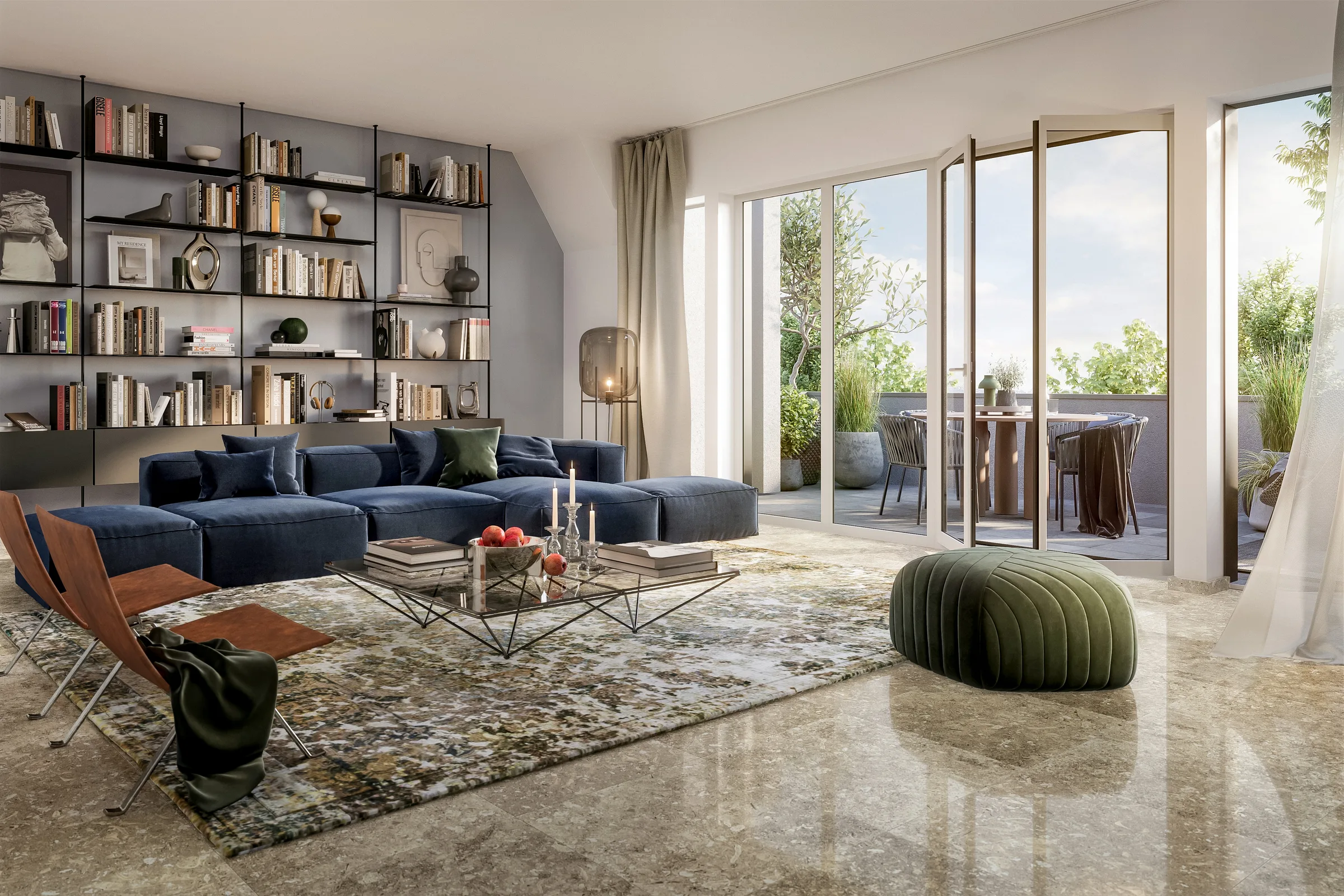 Penthouse im Haus Karl mit großen Fensterflächen