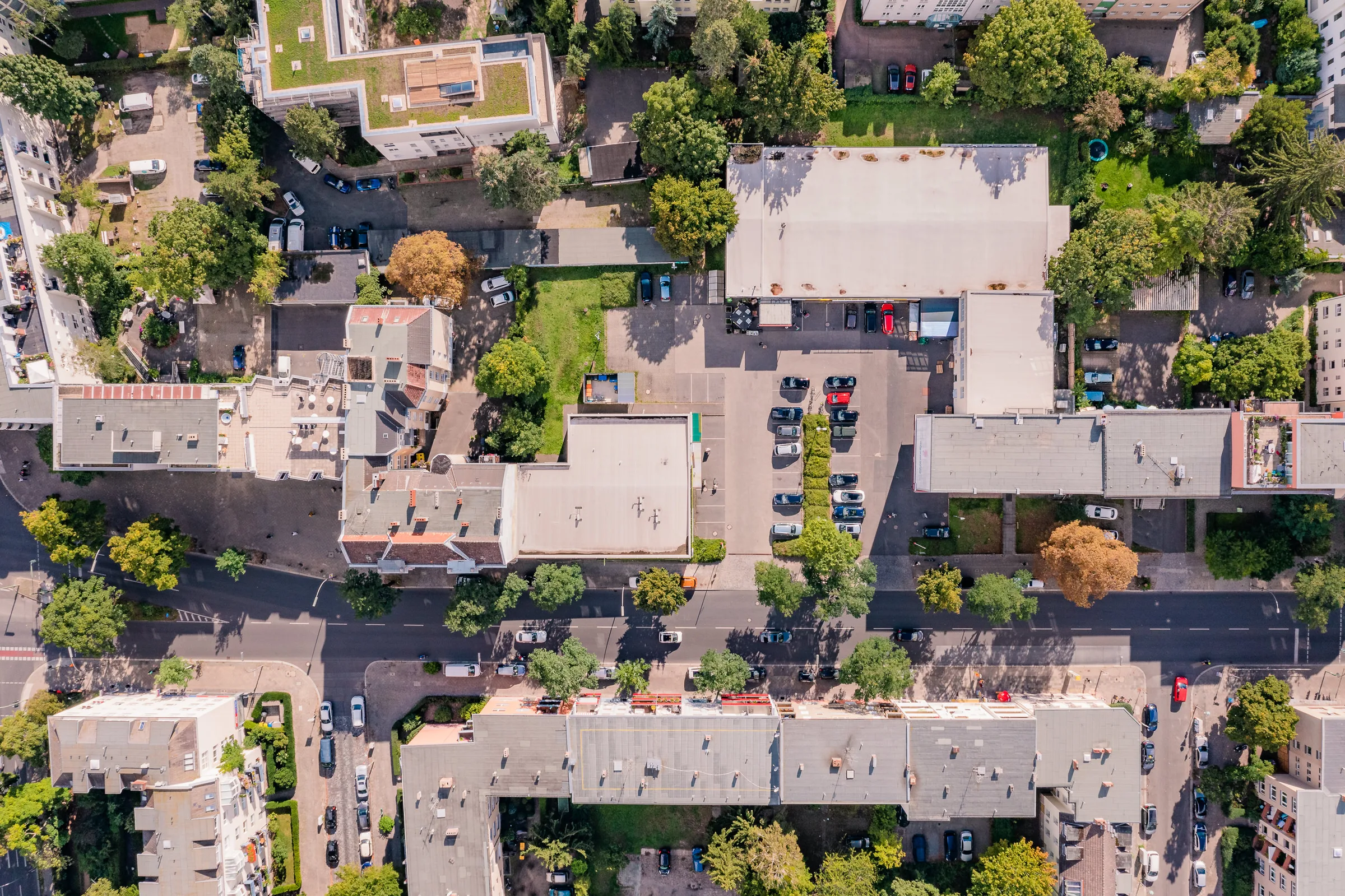 Luftbild der Albrechtstraße und der Umgebung in Berlin-Steglitz
